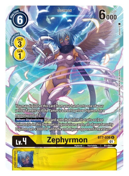 BT7-036 DImensional Phase Zephyrmon Anniversary Art